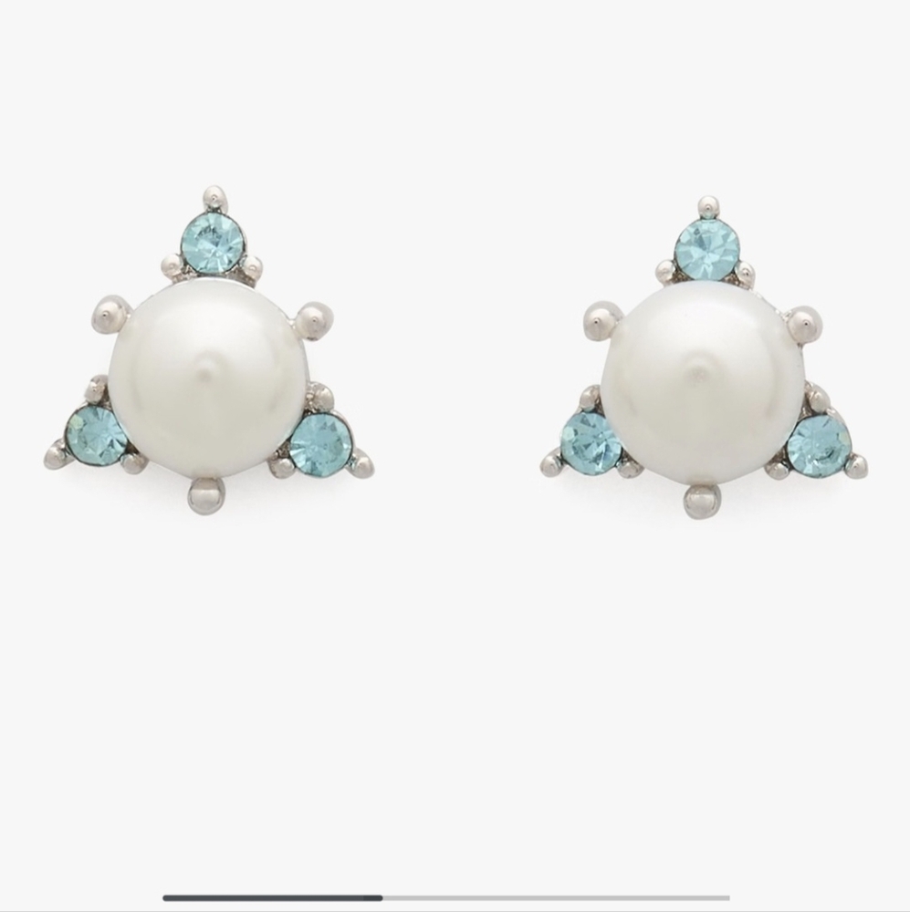 Kate Spade Silver and Blue Stud Earrings